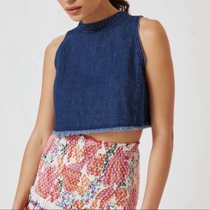 Pilcro Anthropologie Denim Cropped Tank
